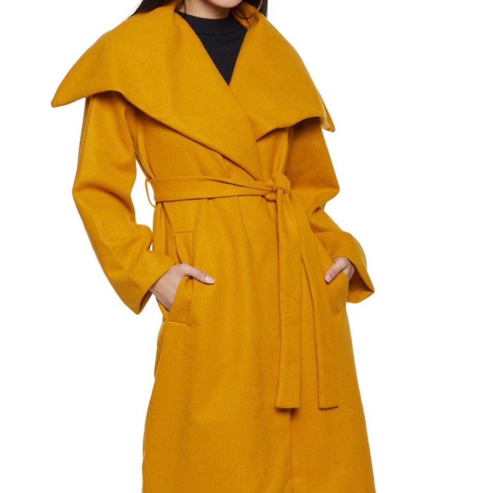 Mustard Belted Wrap Coat